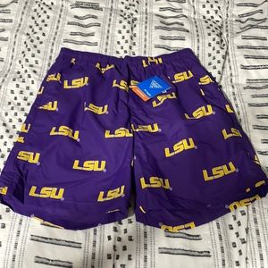LSU Tigers Columbia PFG Backcast II Omni-Shade Hybrid Shorts - Purple